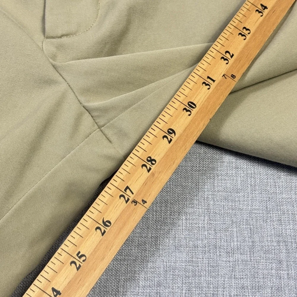Burberry Uniform Chino Pants Mens 48x28 Beige Wide-Leg Canvas Pockets Flat Front